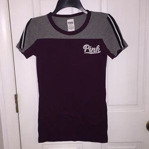 PINK Maroon tee